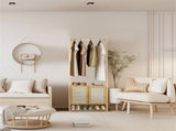 Bamboo Clothes Rack Coat Stand 168cm High Polish 53cm Length V178-67002