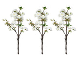 3Pcs Simulated Flower Branches Artificial Blossom Flower Stems for Wedding Home Decoration White V1294-YM0901-241129HL02-1