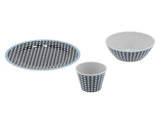 Household Tableware Fruit Salad Plate Bowl Cup Set Dark Blue Grid Pattern for Home Restaurant V1294-YM0901-3118210178011