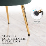 Armchair Lounge Chair Accent Velvet Shell Scallop Ottoman Footstool Round GREEN V274-FT-VAC-ST-1596-GN