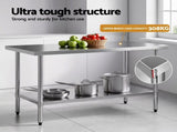Cefito 1524x762mm Stainless Steel Kitchen Bench 430 SSKB-430S-60-30