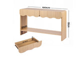 Artiss 2-Drawer Console Table, Scalloped Entryway Table with Safe Rounded Corners, 100 x 31 x 80 cm FUR-Z-CST-04-WD