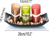 4-Piece HOME Letter Tealight Candle Holder Set with Black Display Tray V1188-MS-731-021