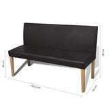 Bench 139,5 Cm Dark Brown Faux Leather 43_241347