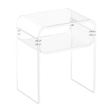 Acrylic Side Table, 2 Tiers Clear Bedside Table with Storage Shelf, Modern Rectangle Acrylic End V952-YKLZYCXXBZCZVRCD6001V0