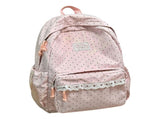 1Pcs 16.93in Cute Polka Dot Coquette Aesthetic Backpack, Lace Trim Water Resistant Nylon Daypack, V1366-AZ2-W-21383
