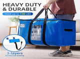 Moving Bags Heavy Duty Extra Large , 4 Pack Blue Moving Totes Bag, with Visible Window Zippers V1192-AZ-W-25143