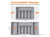 ware Drawer Organizer, Expandable Utensil Organizer for Kitchen Drawers, Adjustable Cutlery and V1366-AZ2-W-07950