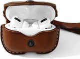 Leather Case Cover Earbud Case Strap String Compatible with Wireless Charging Case Brown V1258-DP02-F-565