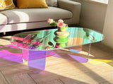 Gorgeous Iridescent Acrylic Side Table Cool Rainbow Coffee Table Home Art Decor V767-JJ-XT1268-G2