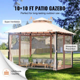 Patio Gazebo for 6-8 Person, 3.05 x 3.05 m Backyard Gazebo, with Mosquito Netting, Metal Frame, and V952-TYLTZZ10X10FTV427V0