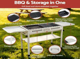 Grillz Portable BBQ Grill w/ Stainless Steel Racks & Pans for Outdoor XFEL-BBQ-SMO-FD-BE
