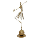 Metal Dancing Garden Girl Statues-Waterproof Outdoor Yard Decor for Garden,Pathway,or V1366-AZ2-W-16413