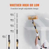 VEVOR Drywall Flat Box Handle, 40''-64'', Anodized Aluminum Flat Finishing Extension Handle, V952-GQPSHSBYC4064MWTCV0