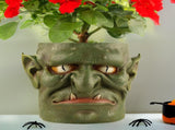 Green Unique Goblin Head Planter Pot - Resin Monster Face for Succulents & Decor V888-ELOSUNG26220