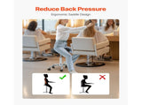 Saddle Rolling Stool, PU Leather Rolling Stool with Wheels, 360&deg Swivel Drafting Stool with V952-MADHSJSMADWK1IEB9V0