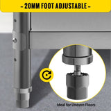 Stainless Steel Prep Table, 1520x450x855 mm Commercial Stainless Steel Table, 2 Adjustable V952-BXGSCDJ6014INTM79V0