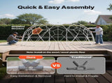 Garden Dome Tent, 3.6 x 2.2 m Outdoor Clear Bubble Tent for 4-7 Person, Weatherproof Geodesic Dome V952-TMXKZP12YCPV91GAO001V0