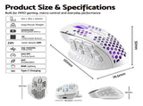 SOLAKAKA Wireless MMO Gaming Mouse 16 Buttons Bluetooth 24000 DPI RGB XFF3-MSSM809P-WH