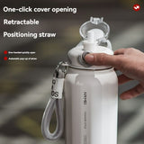 316 Stainless Steel Water Bottle Outdoor Insulated Bottle Sports Straw Bottle - Silver - Size 1000ml V1102-122-95094-SLR-1000ML