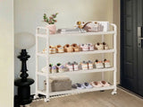 Stackable Shoe Rack with Wheels Long Shoe Storage Organizer for Sneakers, Boots & Heels V1366-AZ2-W-11837