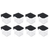 8 Pcs Accessories with Lid, 3.9 X 3.2 X 3.2 Inch Bins with Hooks, Clear Plastic V1366-AZ2-W-14622