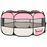 Foldable Dog Playpen With Carrying Bag Pink 145x145x61 Cm 43_171012