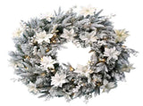 Christabelle 61cm Snow Christmas Wreath Colonial with LED Lights Front Door Decoration Ornament 112_NATFC100