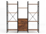 Levede Bookshelf 10 Open Cubes 3 Fabric Drawers Wood Black CH1180-BR-AU