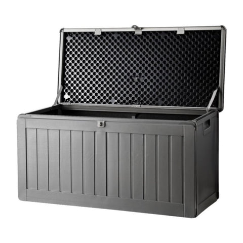 Gardeon Outdoor Storage Box 190L Container Lockable Garden Bench Tool Shed Black OSB-S190-BK