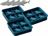 Shark Silicone Ice Molds - 3D Silicone Fun Shark Cube Maker - 4 Shark Fin Ice Cube Molds - Suitable V1259-DP01-BO-322