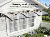Instahut Window Door Awning 0.8mx3m Transparent AWN-08X3-CLR