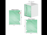 100x110cm Double Door Corner Shower Screen Wall Channels with SS Hinges in Chrome, Square Knob V63-905111