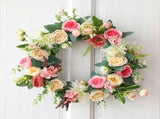 Spring Flower Wreath, Large Round Door Decoration, Versatile Indoor and Outdoor Decor, Perfect for V1192-AZ-W-24272