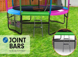 Kahuna Trampoline 10 ft with Basketball Set and Roof - Rainbow TRA-KAH-10-RB-BB-RF