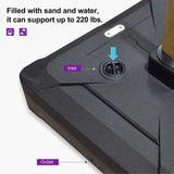 82cm Black Offset Patio Umbrella Base - Sand/Water Filled Square V178-59351