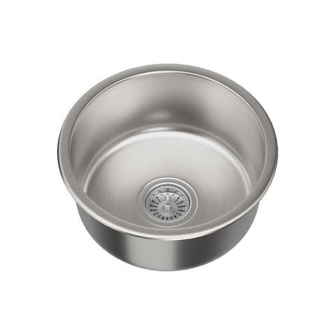 Cefito Kitchen Sink 43cm Round Stainless Steel Basin Single Bowl Silver SINK-RO-43-SI