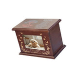 Pet Memorial Wooden Urn Box with Photo Frame, Life Tree Butterfly Ashes Keepsake Box Forever Love V1107-136-32588-BLK
