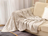 Khaki Luxurious Paisley Jacquard Throw Blanket - Soft Wool Blend with Tassels, 120x150cm, V888-ELOSUNG27669