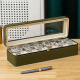 Luxury transparent-lid watch box with 6 fabric-lined compartments, portable and shockproof design, V1106-SBSNH003
