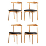 Artiss 4x Dining Chairs Rubber Wood Leather Seat Black MO-DIN-B-02-PU-BKX4