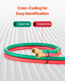 Oxygen Acetylene Hose, 1/4-Inch x 50FT Oxy Acetylene Hose with 9/16"-18 LH/RH B Fittings, R Grade V952-RJYYGHJRGMG5FNC9OV0