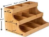 Vertical Bamboo Tea Bag Organizer Holds 180 Tea Bags Space Saving Sustainable Wooden Display for V1258-DP02-BOL-747