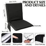 Portable Heated Seat Cushion Foldable Heating Pad 3-Mode Adjustable USB-Powered - Black - Size 45cm V1106-102-115172-BLK-45CM