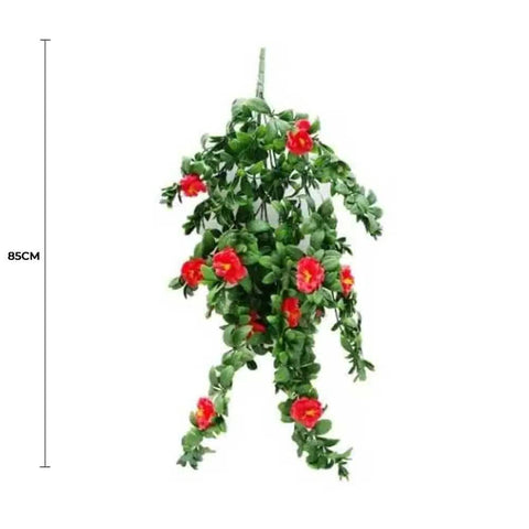 Hanging Red Rose Stem UV Resistant 85cm V637-DP1005848