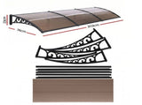 Instahut Window Door Awning 0.8mx3m Brown AWN-08X3-BR