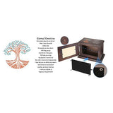 Pet Memorial Wooden Urn Box with Photo Frame, Life Tree Butterfly Ashes Keepsake Box Forever Love V1107-136-32588-BRN