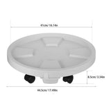 White Rolling Plant Stand with Wheels 360 Degree Rotating Flowerpot Base with Water Tray V1370-AZ4-14393