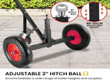 Kartrite 3-Wheel Adjustable Trailer Dolly Heavy Duty Caravan Mover 1000 lbs Tongue Capacity Dur ATD-TD77-BLK