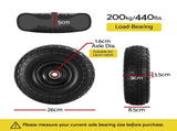 Gardeon 2pcs, 4.10/3.50-4 Tire Wheel Flat Free, 26cm Solid Rubber Tires with 5/8 Axle Bore Hole GCT-WHEEL-1SET-BK